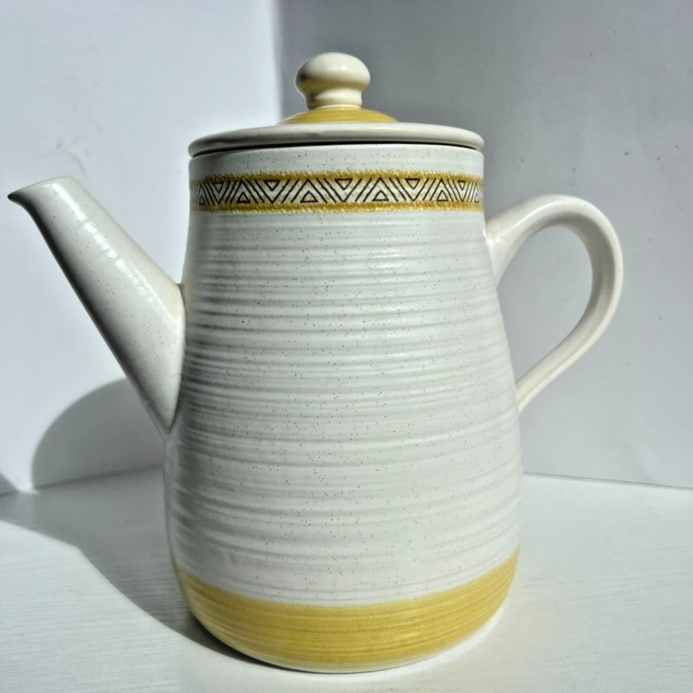 Franciscan Hacienda Coffee Pot Lid Vintage Yellow Earthenware USA Retro EUC